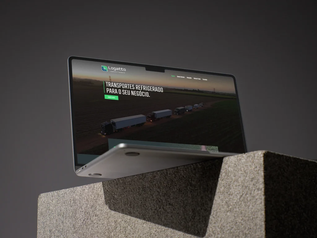 Site Logatto Transportes, com design e desenvolvimento por Danilo Fernandes.